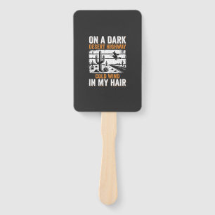 Dark Desert Highway Cactus Sunset Design_1 Hand Fan