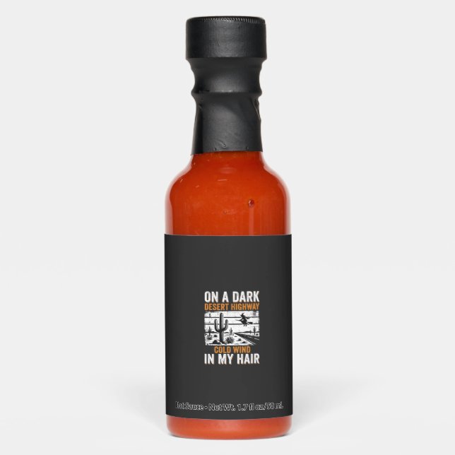 Dark Desert Highway Cactus Sunset Design_1 Hot Sauces (Front)
