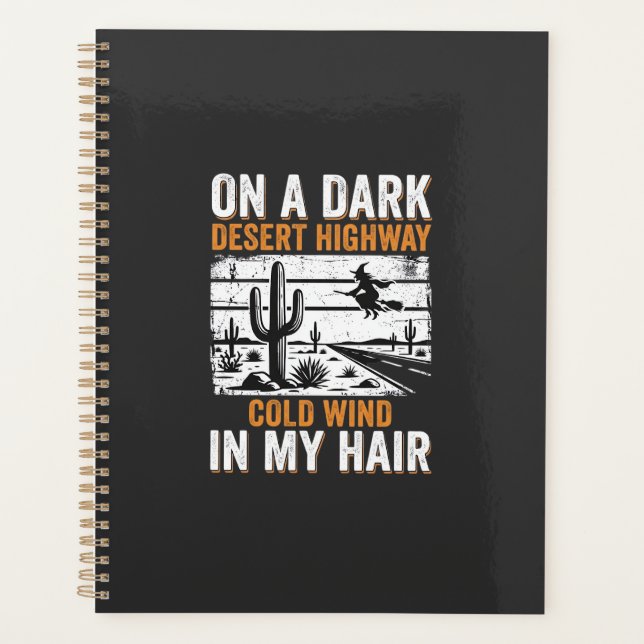 Dark Desert Highway Cactus Sunset Design_1 Planner (Front)