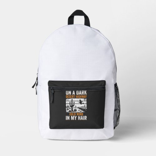 Dark Desert Highway Cactus Sunset Design_1 Printed Backpack