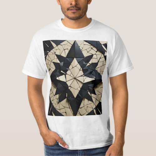 Dark Design Album Cover with Ivory Obsidian Textur T_Shirt