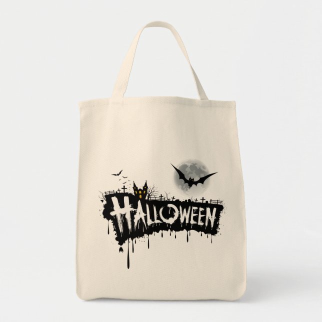 Dark Design Halloween Tote Bag (Front)