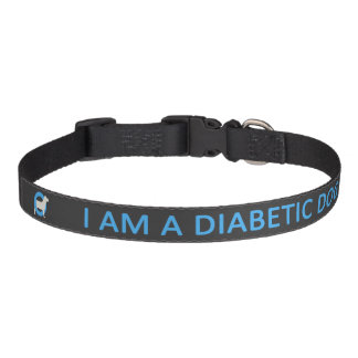 Dark Diabetic Dog medical alert Pet Collar