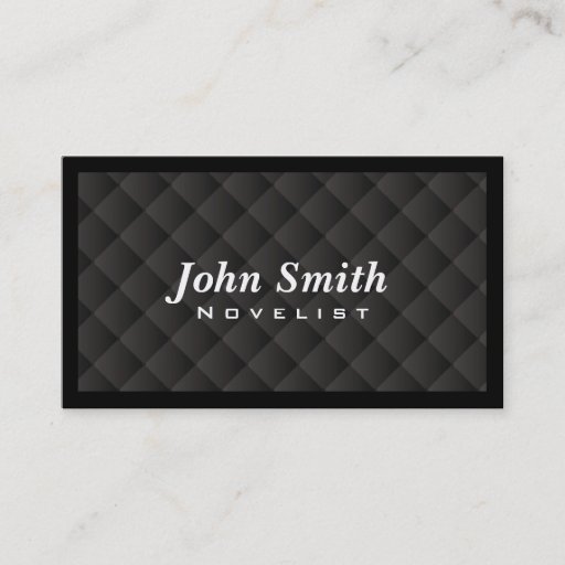 Customizable Dark Diamond Quilt Novelist Business Card