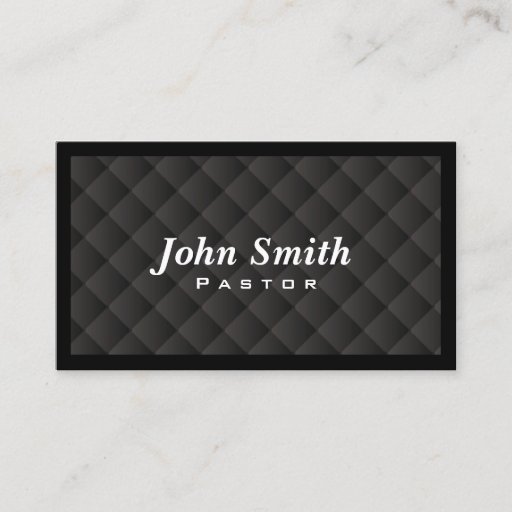 Customizable Dark Diamond Quilt Pastor Business Card