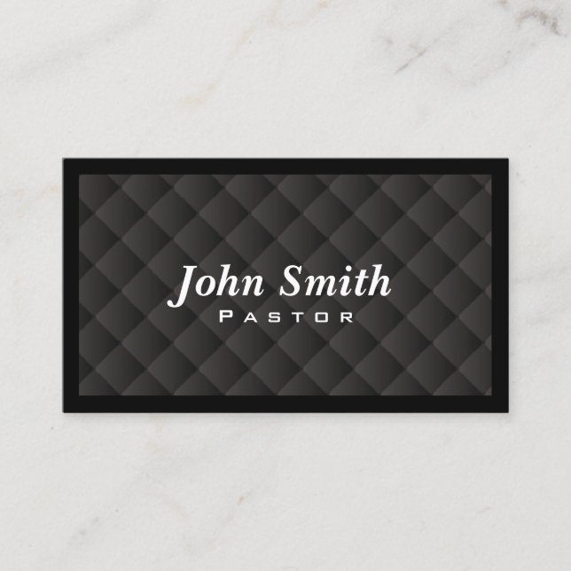 Dark Diamond Quilt Pastor Business Card (Front)