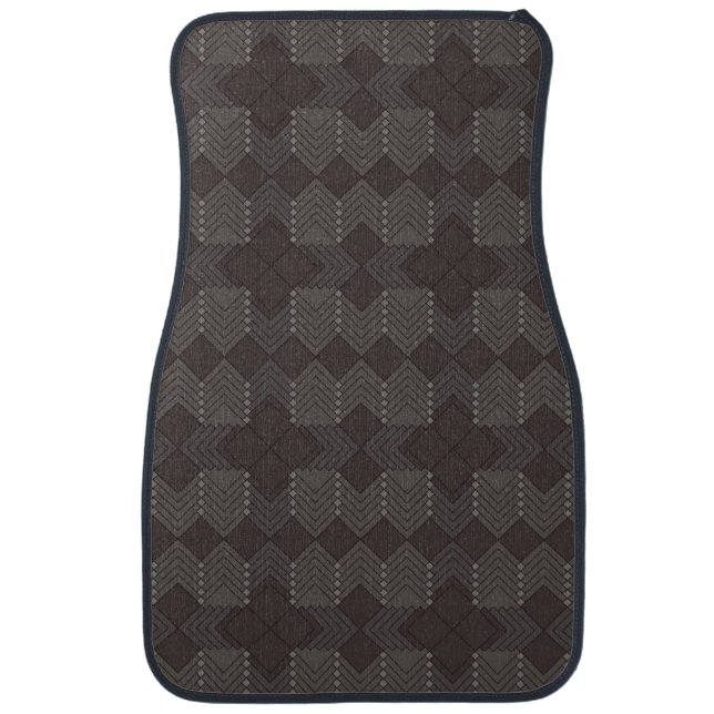 Dark Diamonds Pattern Set of Car Mats  (Front)