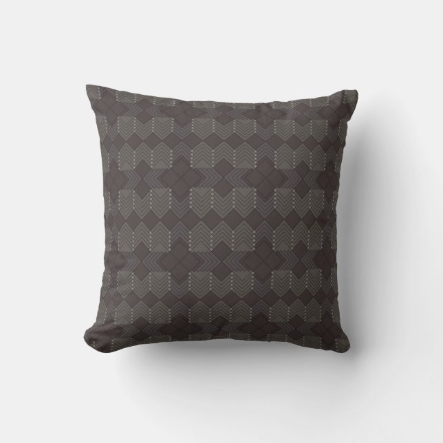 Dark Diamonds Pattern Throw Pillow  (Front)