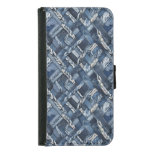 Dark Distressed Denim Patchwork And Braids Samsung Galaxy S5 Wallet Case