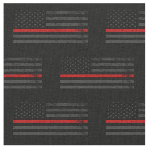 Dark Distressed Fire Fighter Flag Fabric