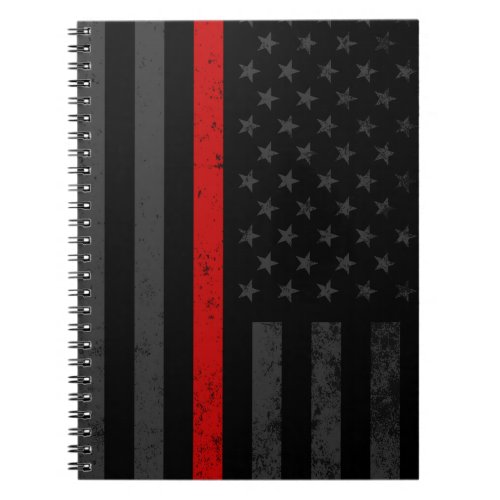 Dark Distressed Fire Fighter Flag Notebook