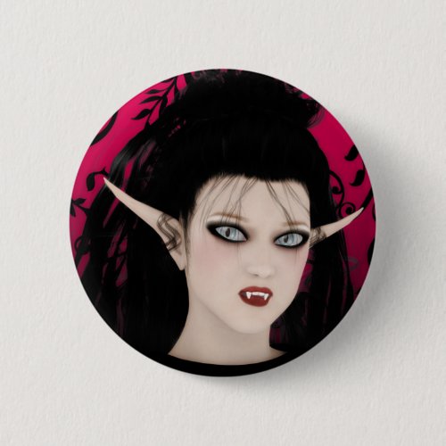 Dark Diva Gothic Art Vampire Button