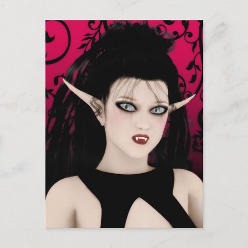 Dark Diva Gothic Vampire Art Postcard