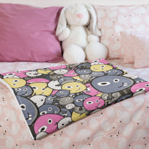 Dark Doodle Monster Cartoon Baby Blanket