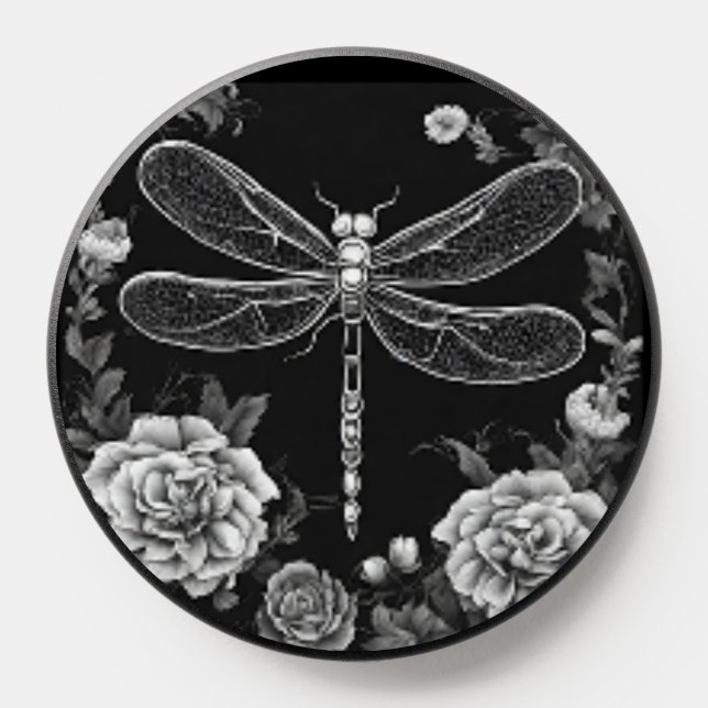 Dark Dragonfly Roses Witchy  PopSocket (Popsocket)