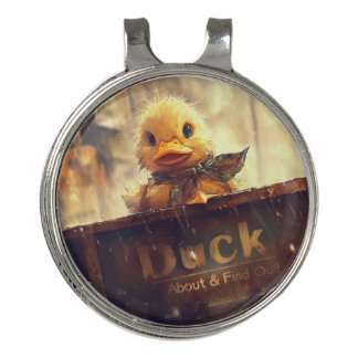 Dark Duck About & Find Out Hat Clip
