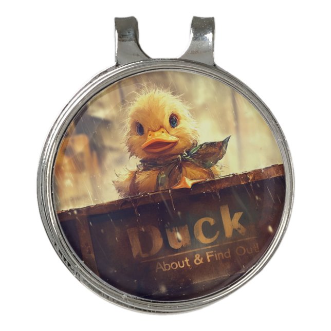 Dark Duck About & Find Out Hat Clip (Front)