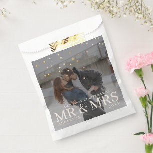Dark Dusky Couple Photo with Stars for Christmas Favor Bag