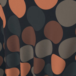 Dark Earth Geometric Circle Dots Design  Fabric