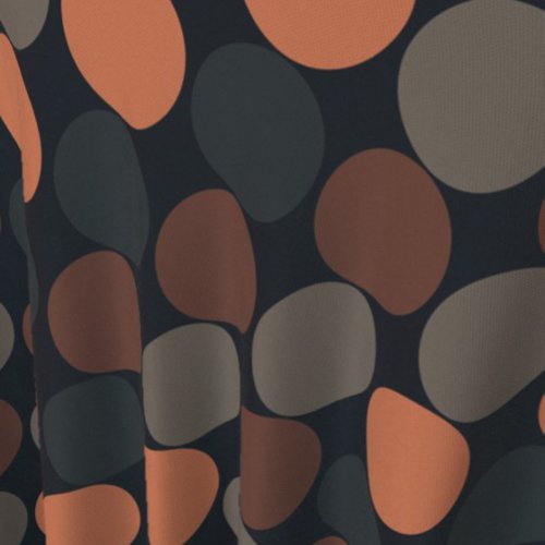 Dark Earth Geometric Circle Dots Design Fabric