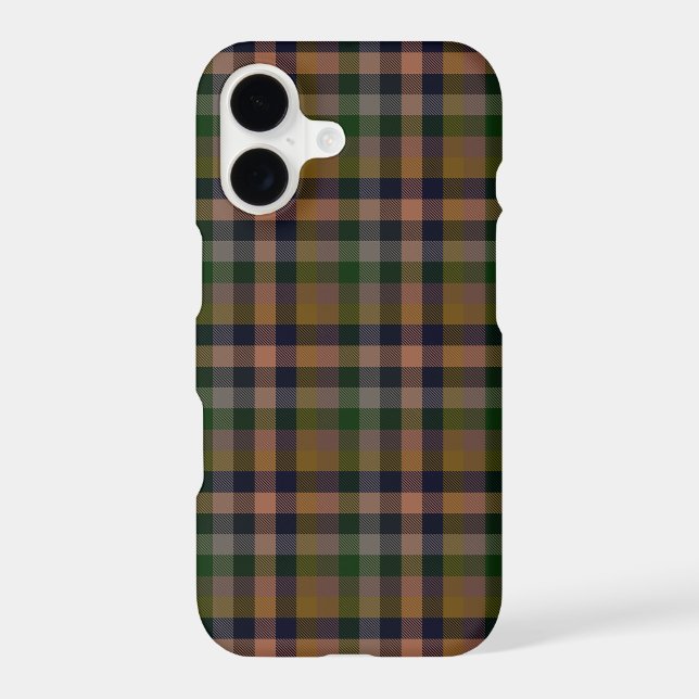 Dark Earth Gingham Plaid Check Design  Case-Mate iPhone Case (Back)