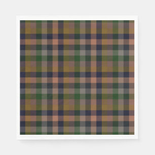 Dark Earth Gingham Plaid Check Design Napkins