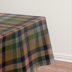Dark Earth Gingham Plaid Check Design Tablecloth