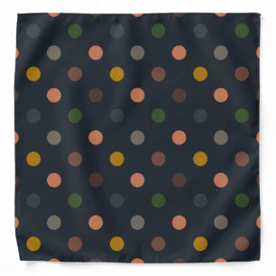 Dark Earth Tone Woodlands Polka Dots Design Bandana