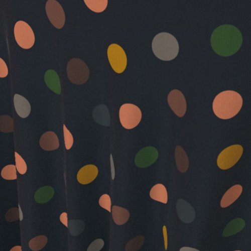 Dark Earth Tone Woodlands Polka Dots Design Fabric