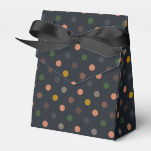 Dark Earth Tone Woodlands Polka Dots Design Favor Boxes