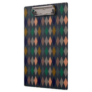 Dark Earth Woodlands Harlequin Diamonds Clipboard