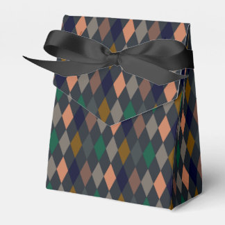 Dark Earth Woodlands Harlequin Diamonds Favor Boxes