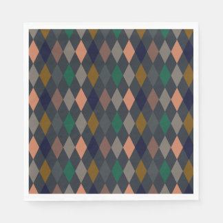 Dark Earth Woodlands Harlequin Diamonds Napkins