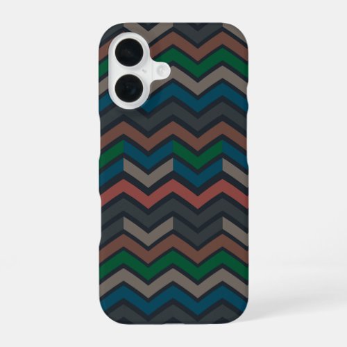 Dark Earth Woodlands Zigzag Chevron iPhone 16 Case