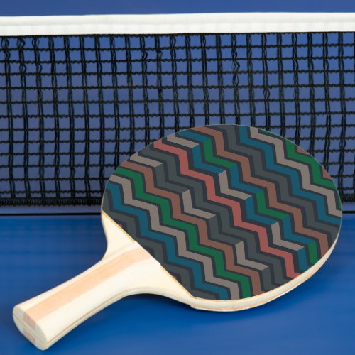 Dark Earth Woodlands Zigzag Chevron Ping Pong Paddle