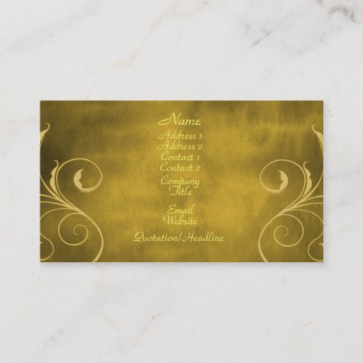 Customizable Dark Elegance Business Card, Gold