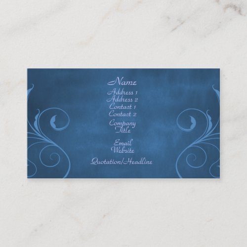 Dark Elegance Business Card, Royal Blue