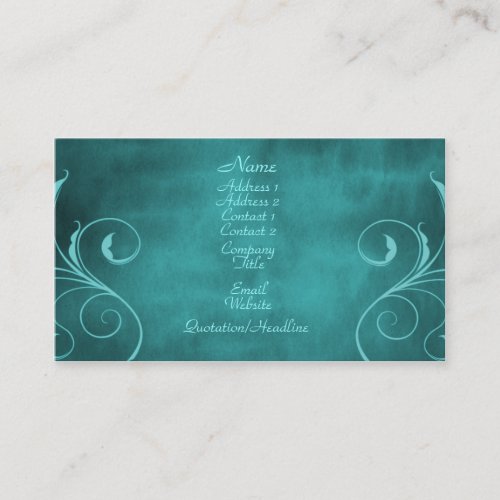 Dark Elegance Business Card, Teal