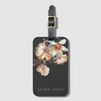 Dark Elegance Floral Ipad Cover Protector Luggage Tag by Pip_Gerard at Zazzle