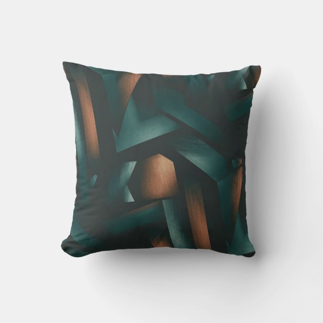 Dark Elegance Geometric Pattern  Throw Pillow (Front)