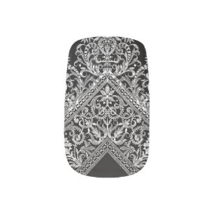 Dark Elegant Antique Italian Lace Minx Nail Art