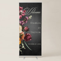 Dark Elegant Autumn Floral Blur Wedding