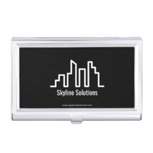 Dark Elegant Black Branded Business Card Case