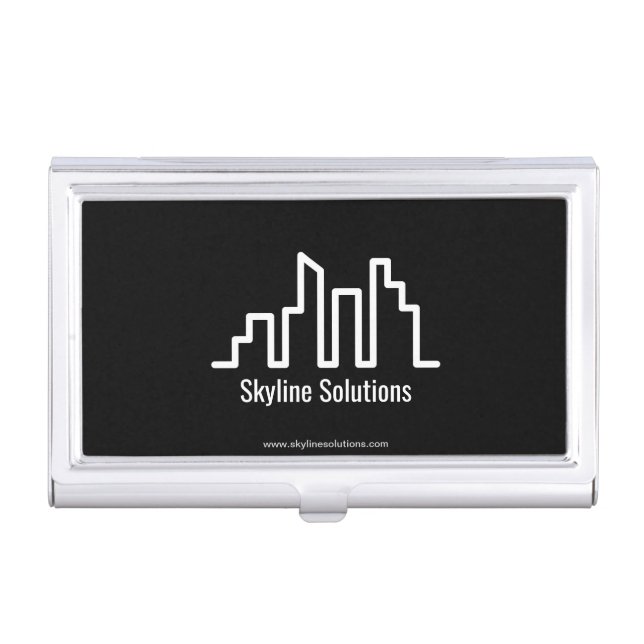 Dark Elegant Black Branded Business Card Case (Front)