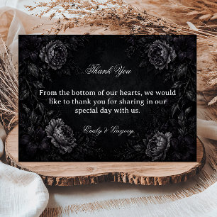 Dark Elegant Floral Gothic Thank You Card