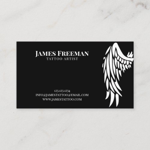 Dark Elegant Gothic Tribal Tattoo Artist Tattooer Business Card