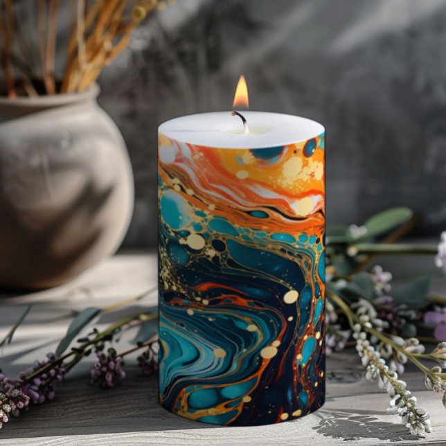 Dark Elegant Marble Pillar Candle (Creator Uploaded)