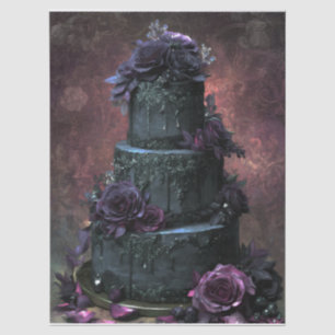 Dark Elegant Romantic Gothic Wedding Cake Tissue Paper