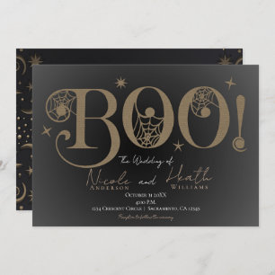 Dark Elegant Rustic BOO Magical Halloween Wedding Invitation