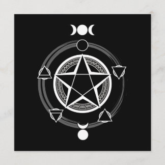 Dark Elemental Pentagram Invitations